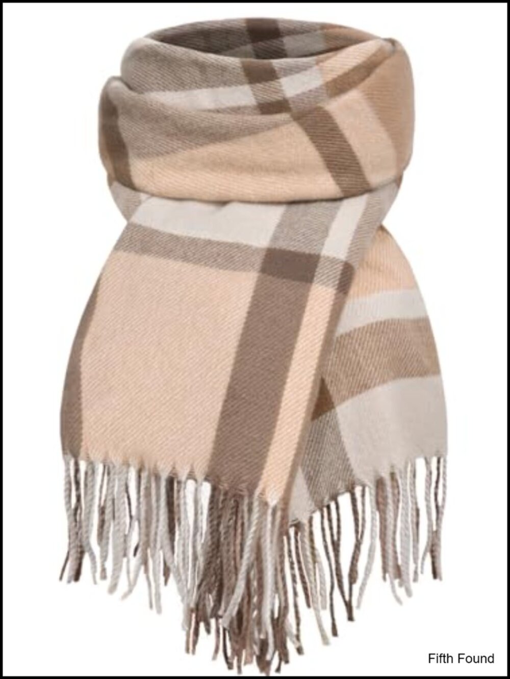 Plaid Shawl Wrap Blanket Scarf Oversized Tassel Acrylic Winter